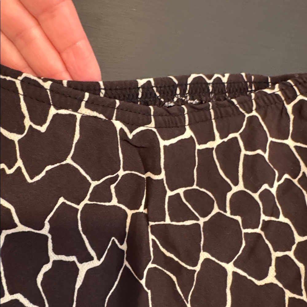 Vintage giraffe animal print brown flare bottom midi skirt size medium - Picture 10 of 10